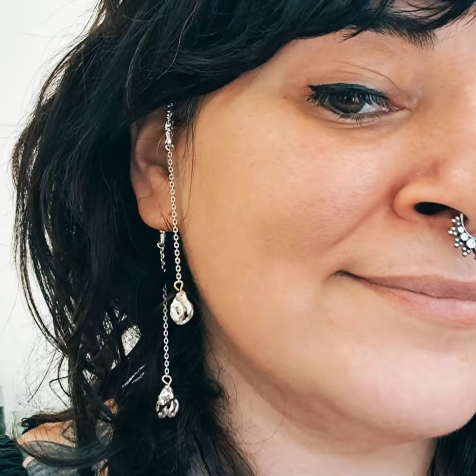 Ear cuff Báisteach Double pendants